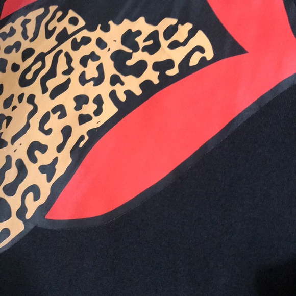 Black Leopard Lips Sweatshirt Medium - Picture 2 of 7